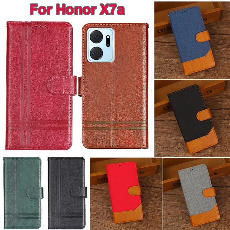 for Etui Honor X7A Flip Cover Leather Phone Bag Case For Honor X7A CRT-LX1 CRT-LX2 Mujer Funda HonorX7a RKY-LX2 чехол