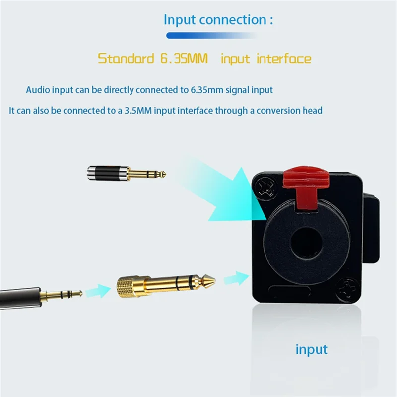 AA60-Konverter Amplifier Headphone 6.35/3.5MM Input Sinyal Audio Monitor Amplifier Headphone Portabel