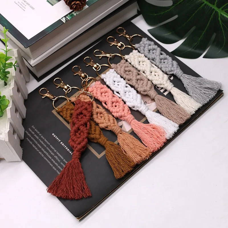 Handgemachte Weaven Seil Schlüsselanhänger Unisex Rucksack Schlüsselanhänger Hängen Ornamente Outdoor Sport Paar Schlüsselanhänger Dekoration Zubehör