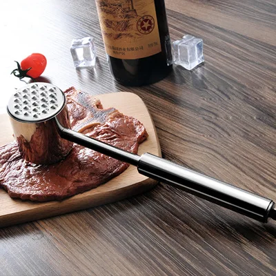 304 Steel Beef Hammer Household Tendon Breaker Kitchen Garlic Press Multifunctional Tapping Tool Thickened Beef Hammer