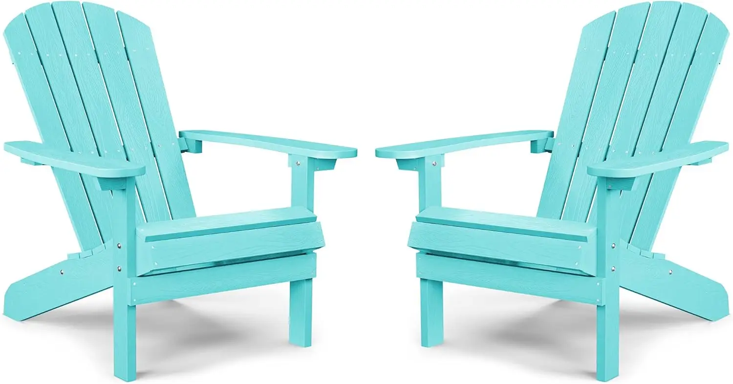 Chairs Set of 2 Plastic Weather Resistant-Black Modern Poly Lumber Outdoor Chairs Like Real Wood Widely Used in Outdoor