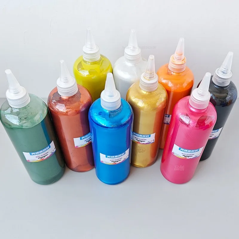 500ml Metallic Pearlescent Acrylic Paint Handmade Stone Plastic Engraving Coloring Writing Couplets Card Decorative Art Paint