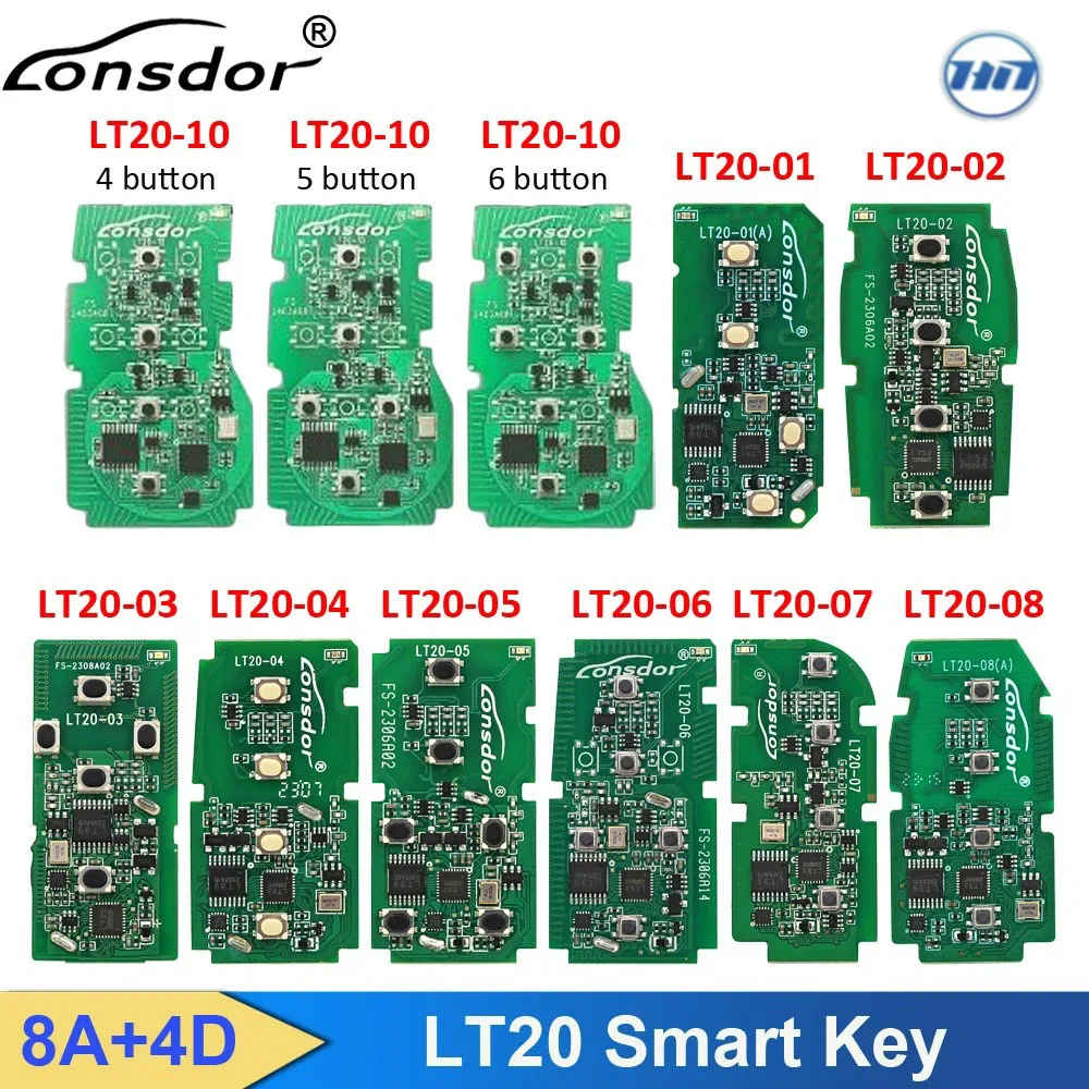 

Lonsdor LT20 Smart Key PCB Board 4/5/6 Buttons 8A/4D Adjustable Frequency for Toyota Lexus Car Key Modification High Quality
