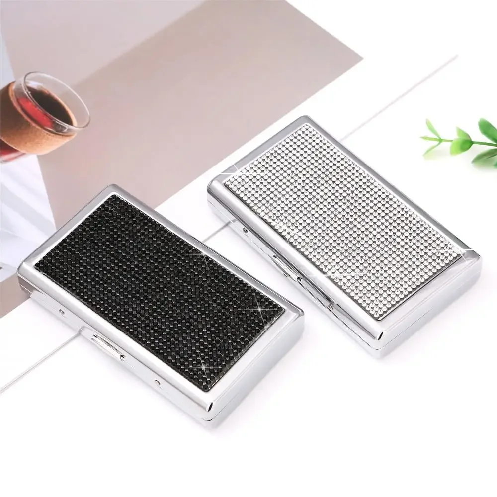 

Rhinestone Cigarette Case 20pcs Capacity Pocket Size Cigarettes Box
