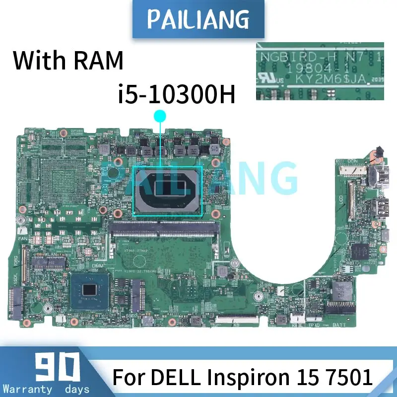 

For DELL Inspiron 15 7501 Laptop Motherboard CN-041C82 041C82 41C82 With 8GB RAM I5 I7-10th Gen DDR4 Notebook Mainboard 19804-1