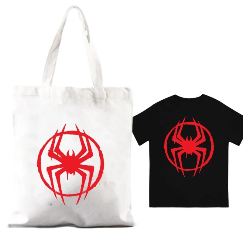 Mini Spiderman damskie torebki na ramię para kombinowane ubrania z krótkim rękawem kołnierzyk moda T shirt Man bawełna