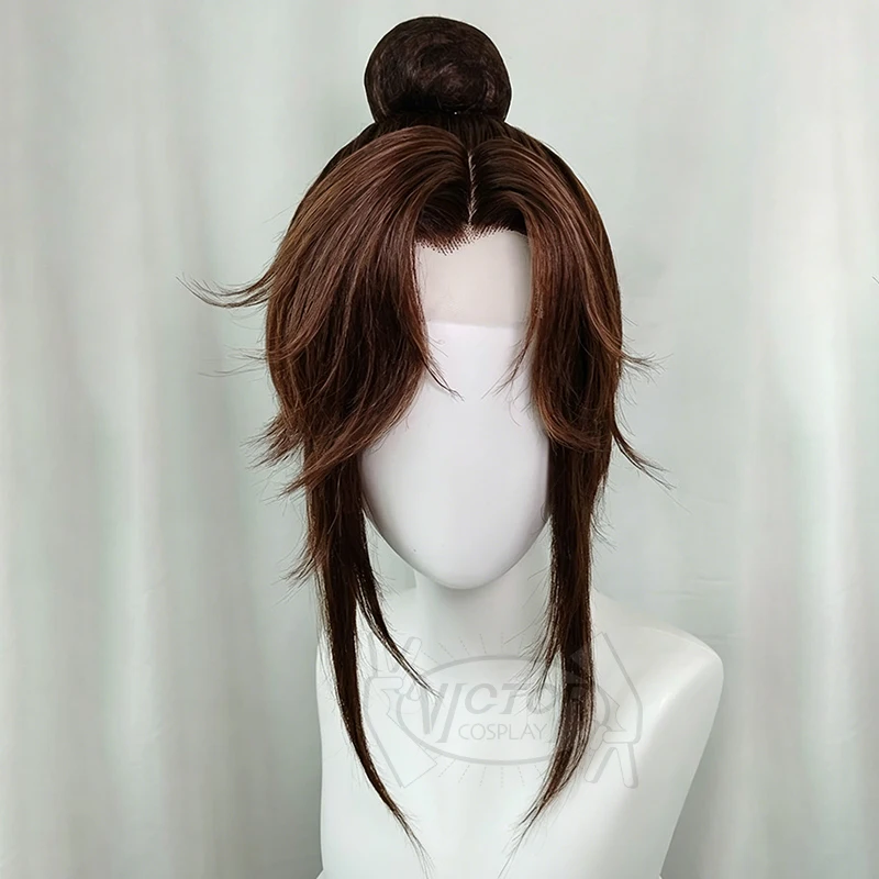 Game Ashes of The Kingdom Guangling Prince Cos Wig 40cm Brown Heat-resistant Synthetic Hair Halloween Party Cosplay Wigs+wig Cap view 5