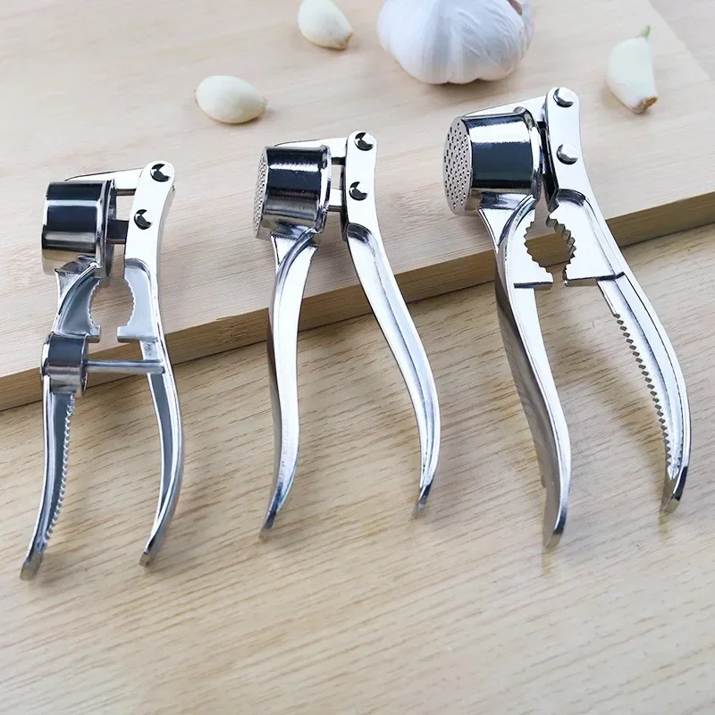 xgnvpy Stainless Steel Garlic Press Kitchen Tool Handheld Crusher Ginger Squeezer Masher Mincer Efficient Cooking Helper