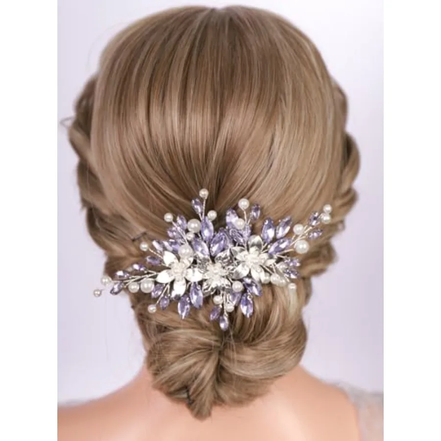 Hair Clip with Pearl for Wedding Brides Boho Side Headpiece Special Occasion Hair Jewelry