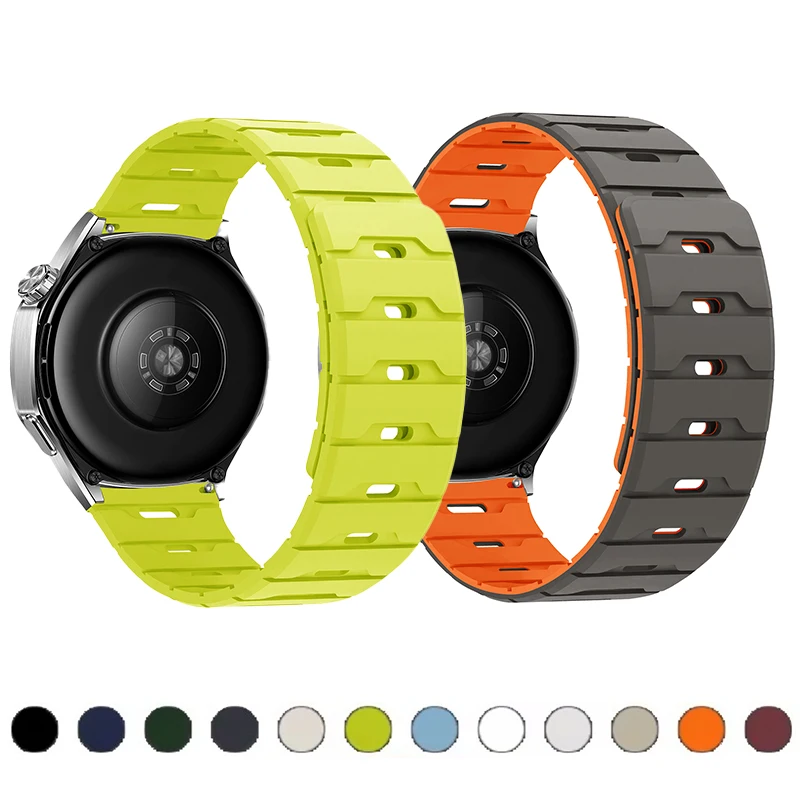 

Силиконовый ремешок 18 мм, 20 мм, 22 мм для Huawei GT6 Pro, 46 мм, магнитный ремешок для Samsung Galaxy Watch 7 6 5 4 40 мм 44 мм 4/6 Classic 5pro