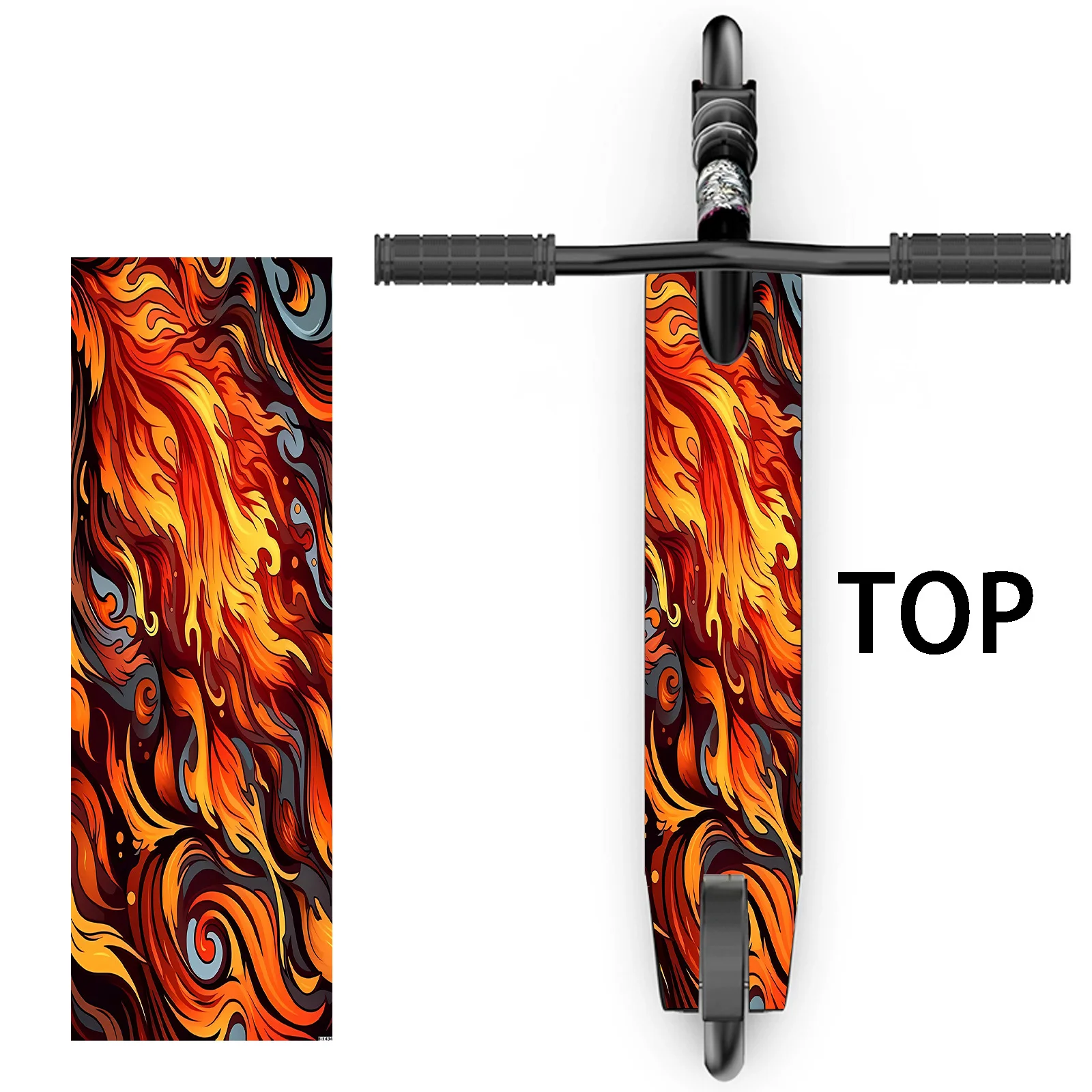 

1 large trendy cool art flame scooter sticker, scooter decorative sticker/suitable for scooter/portable folding scooter/heavy du