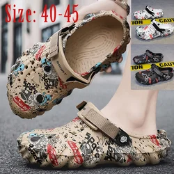 2024 Corcs New Men's Slippers Outdoor Garden Clogs Male Casual Shoes Fashion Luxury Sandals Comfort Home Soft Slippers 40-45