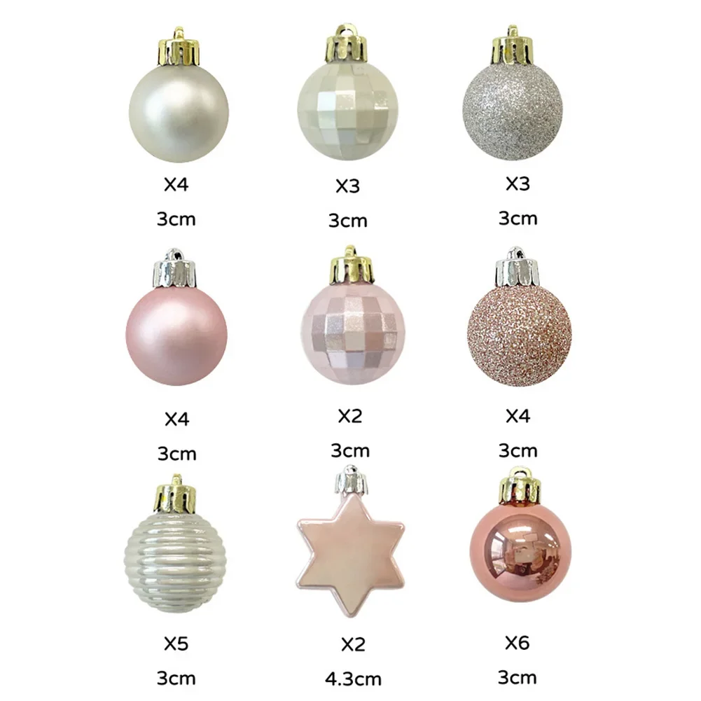 33 قطعة كرات عيد الميلاد زينة شجرة عيد الميلاد شجرة عيد الميلاد الحلي ديكور المنزل حفلة 2024 هدايا السنة الجديدة نويل نافيداد #3