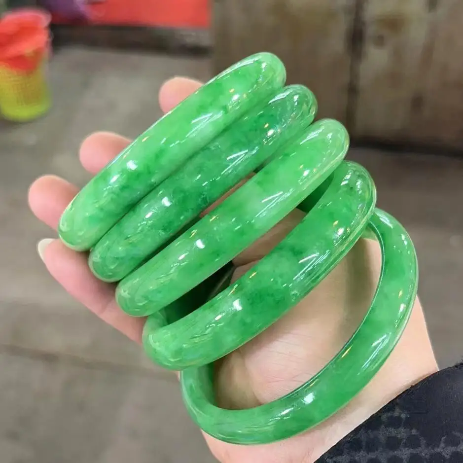 

Big Size 63~66mm 100% Myanmar Green Jade Bangle Jadeite Jasper For Adult Women Hand Jewelry Bracelet For Women's Gift