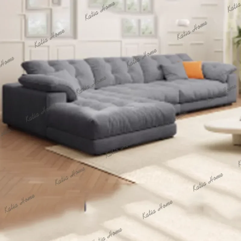 FG Gray European Living Room Sofas Luxury Minimalist Daybed Sleeper Lounges Sofas Double Lazy Armchair Canape Salon Home Furnitu