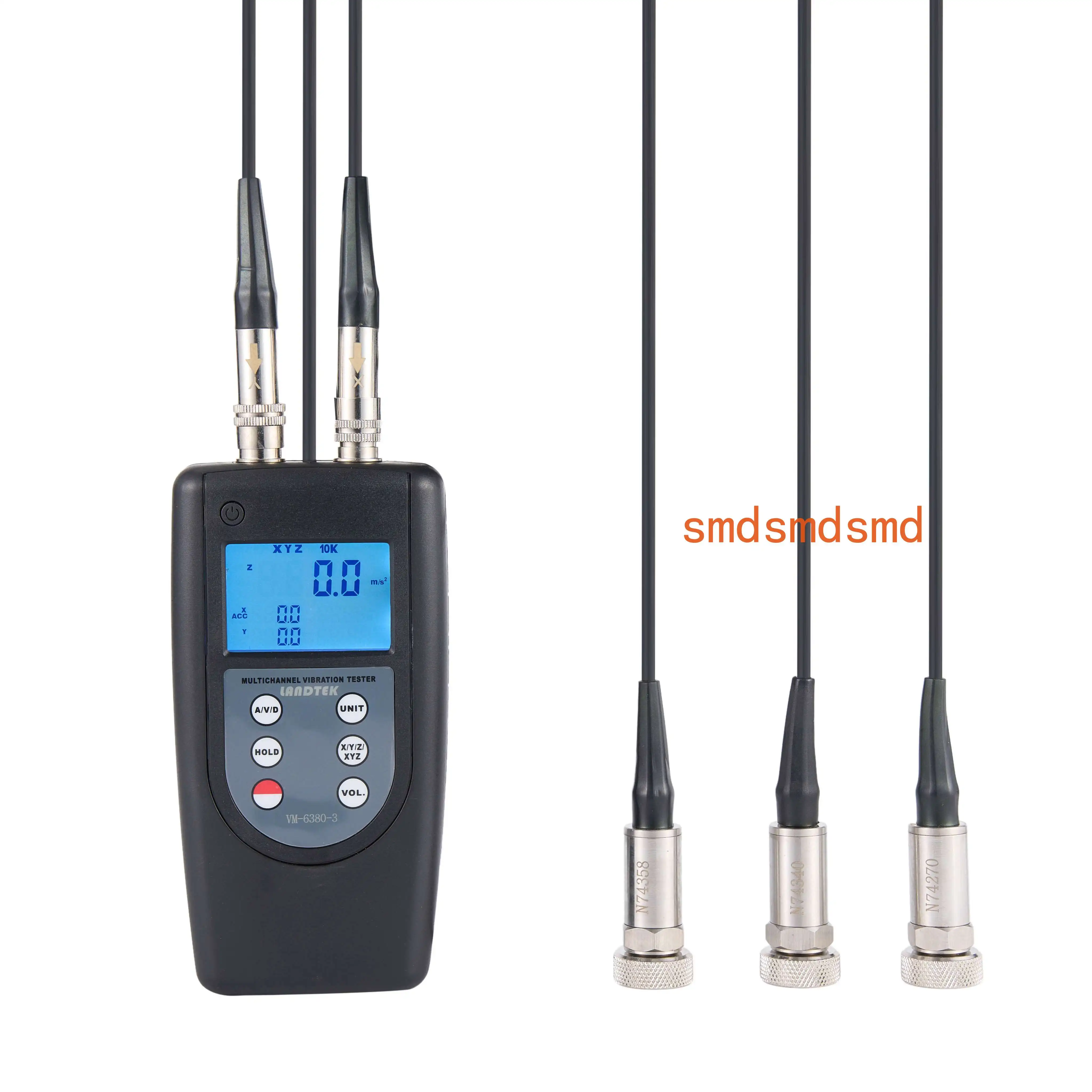 Digital Mechanical Vibration Analyzer VM-6380-3 Vibrometer Velocity Acceleration and Displacement Frequency 10Hz ~ 10kHz