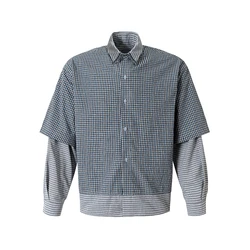 Multiple Wear Styles Shirt Men Long Sleeve Loose Casual Plaid Cityboy Streetwear Fashion Oversize Cargo Shirts Women Blouses