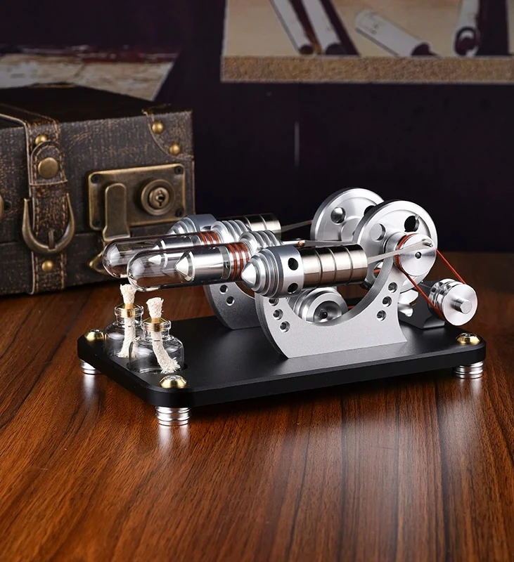 Low Vibration Balanced Metal Cylinder Stirling Engine