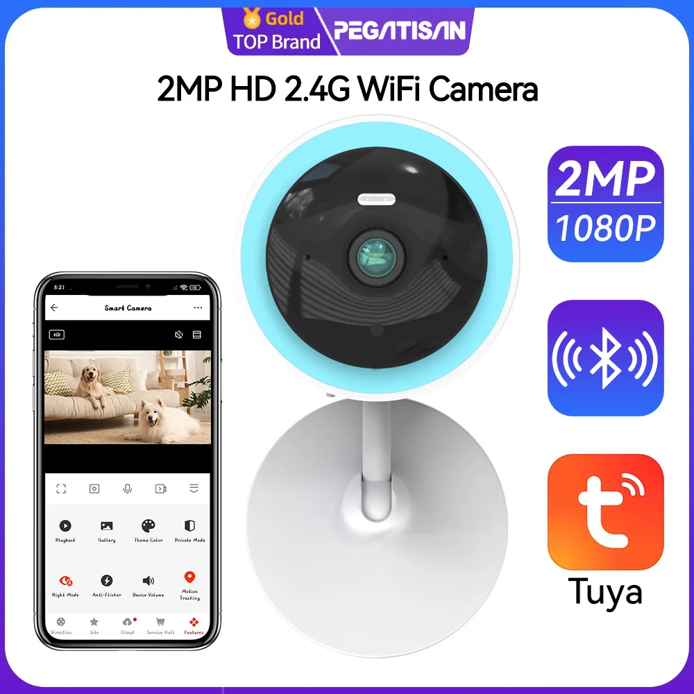 

PEGATISAN Tuya Smart 2MP HD Indoor Home Security Camera for Baby/Elder,With Real-time APP Alert,2-Way Audio,Human body detection