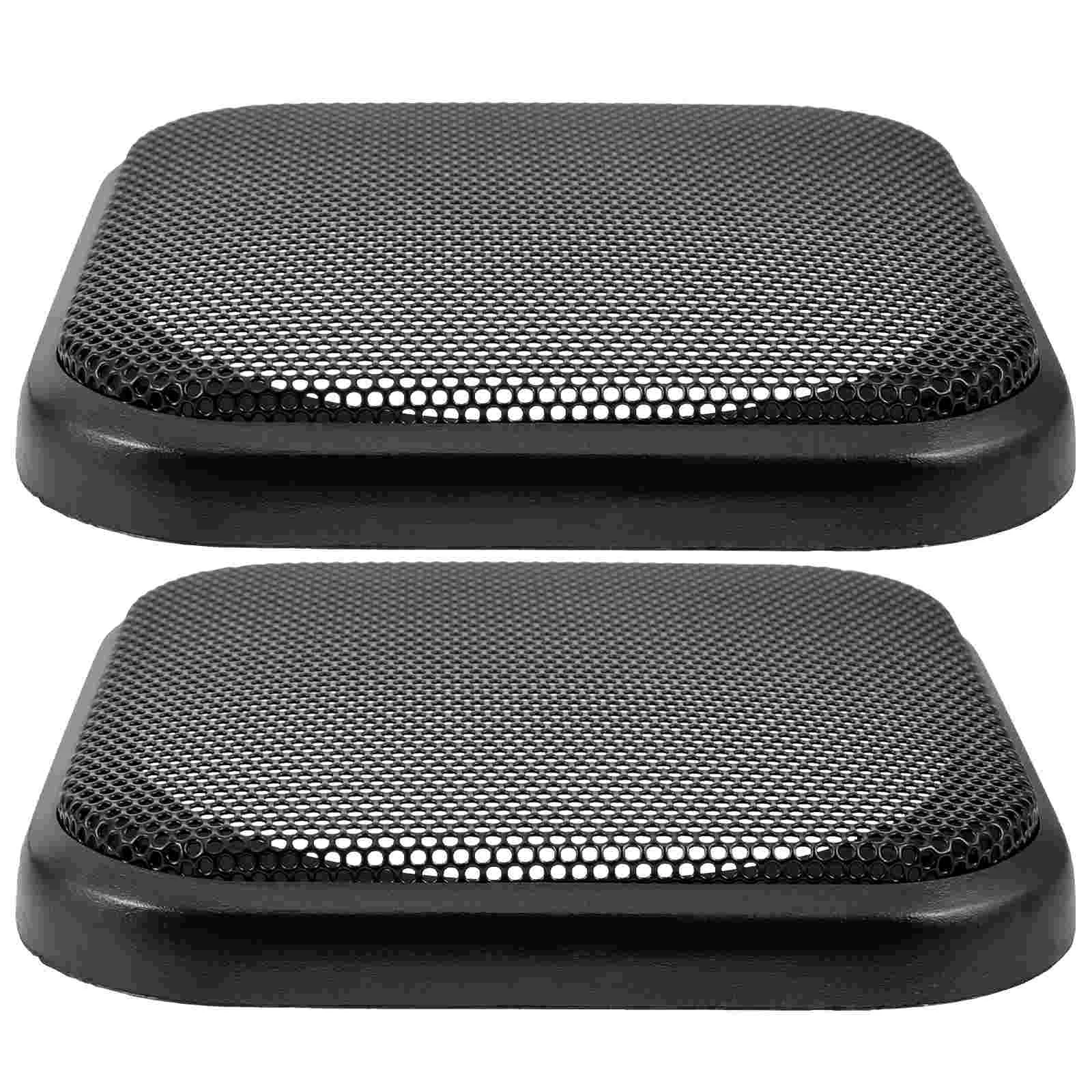 2 Pcs Square Speaker Grill for Cars Covers Grille Subwoofer Mesh Waffle Protector Guards Tripods