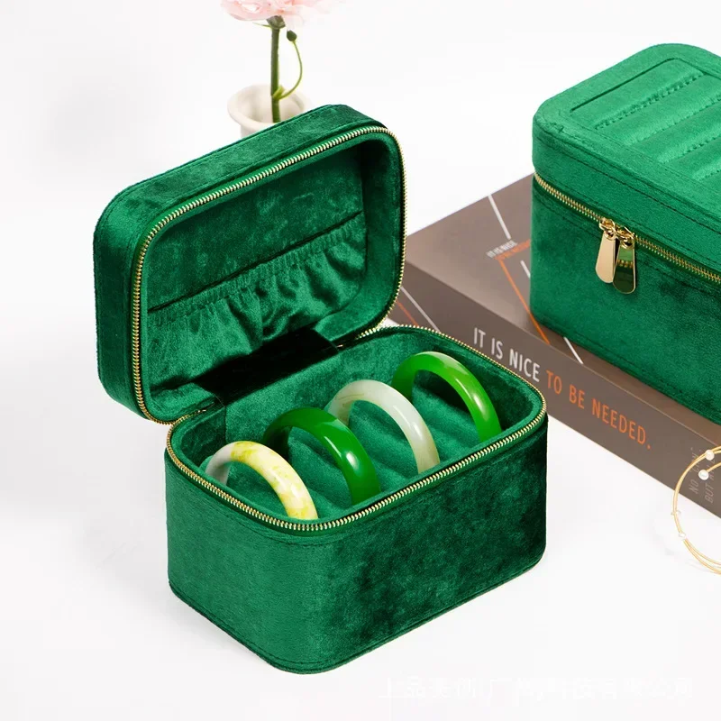 

Высококачественный бархатный ящик для хранения браслетов, большая вместимость, жадеитовый чехол для браслета, косметичка, полосатый узор, другой основной материал