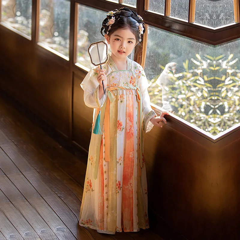 Hanfu chińska sukienka codzienna tradycyjny strój chiński Hanbok eleganckie sukienki imprezowe w stylu chińskim Vintage impreza dla dziewczynek