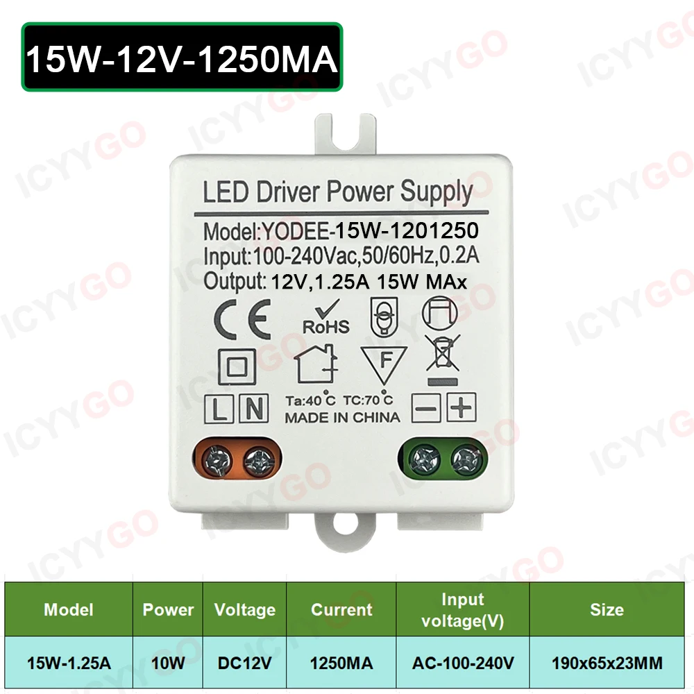 DC5V 12V 24V Lighting Transformers 3W 6W 10W 12W 24W 36W 60W LED Power Drivers 500ma 1000ma 2A 3A 5A Suitable For LED Strips image 3