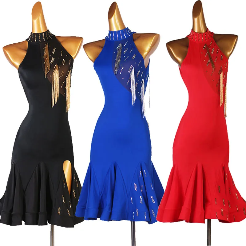 

Latin Dance Dress for Women Latin Dance Clostumes Spandex Stones Latin Competition Costumes Dresses Dance Skirt Latin Clothes