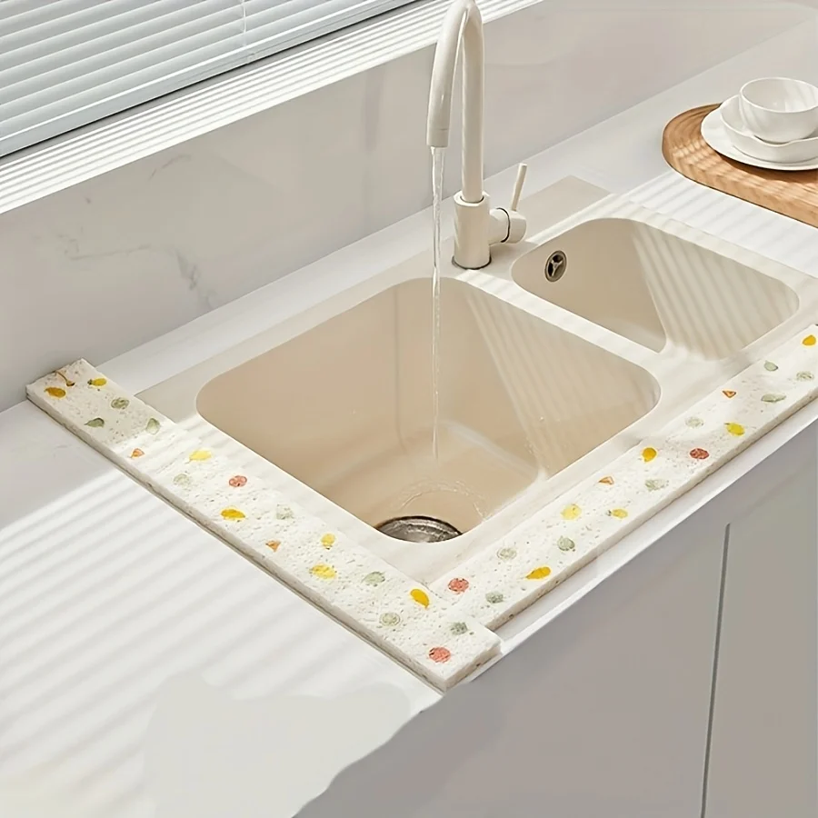 Protector antisalpicaduras para fregadero de cocina, alfombrilla ajustable para secar platos, absorbente, para baño, protector de encimera