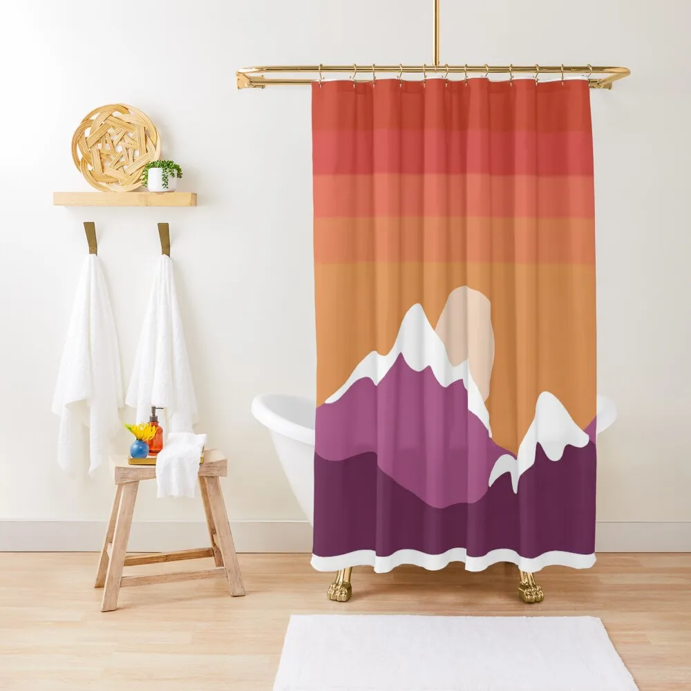 

Magenta Mountains Landscape Shower Curtain Bathroom Accessory Shower Set Bathroom Decor Curtain
