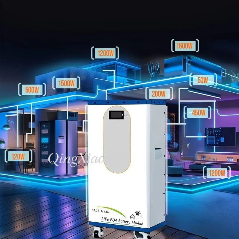 51.2V 300Ah Lifepo4 Battery Module Floor Standing  Home Energy Storage For Solar Off Grid Power System Long Cycle Life