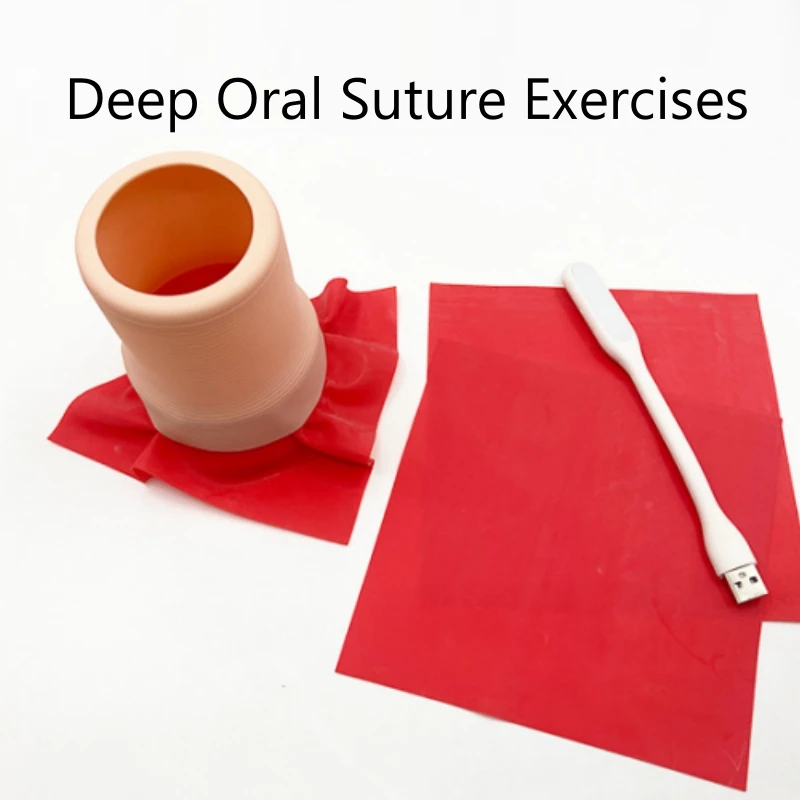 

Intraoral Suture Knotting Practice Model Rubber Silicone Oral Mucosal Suture Training Model with Led Light Teaching Material