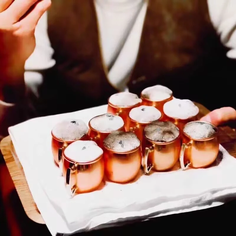 4 قطعة 60 مللي 2-أونصة موسكو البغل أكواب نحاسية كوب معدني كوب بيرة ستانلس ستيل كوب قهوة النبيذ