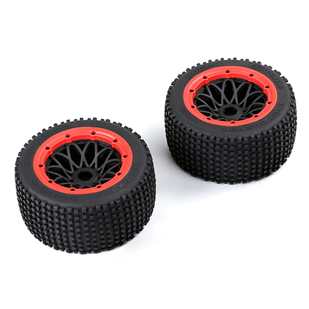 Off-Road Rear TYres ThiCkened Wheel Set for 1/5 HPI ROFUN ROVAN KM BAJA 5B Rc Car Parts,Red