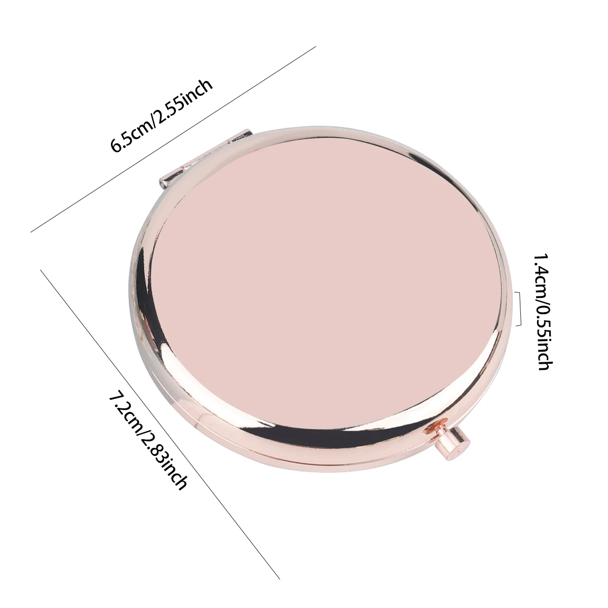 Double-Sided Small Mirror Portable Folding Round Makeup Mirror Rose Gold Simple Mini Men And Women Handheld Pocket Mirror