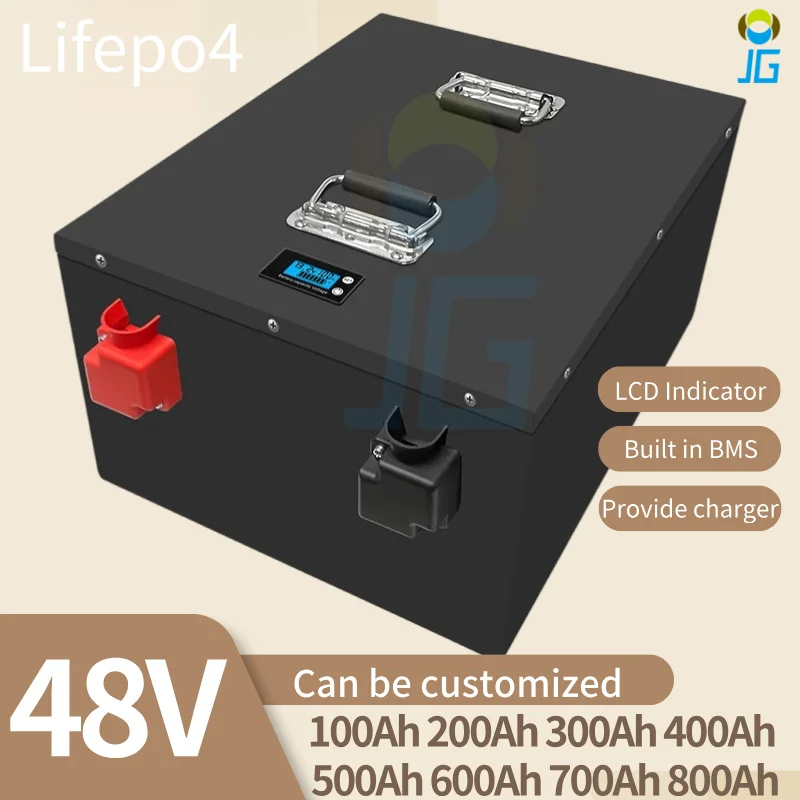 

JG-Lithium Battery 48V 400Ah 100Ah 200Ah 300Ah 500Ah 600Ah 700Ah 800Ah Lifepo4 for 4KW 9KW Solar System Photovoltaic Power RV