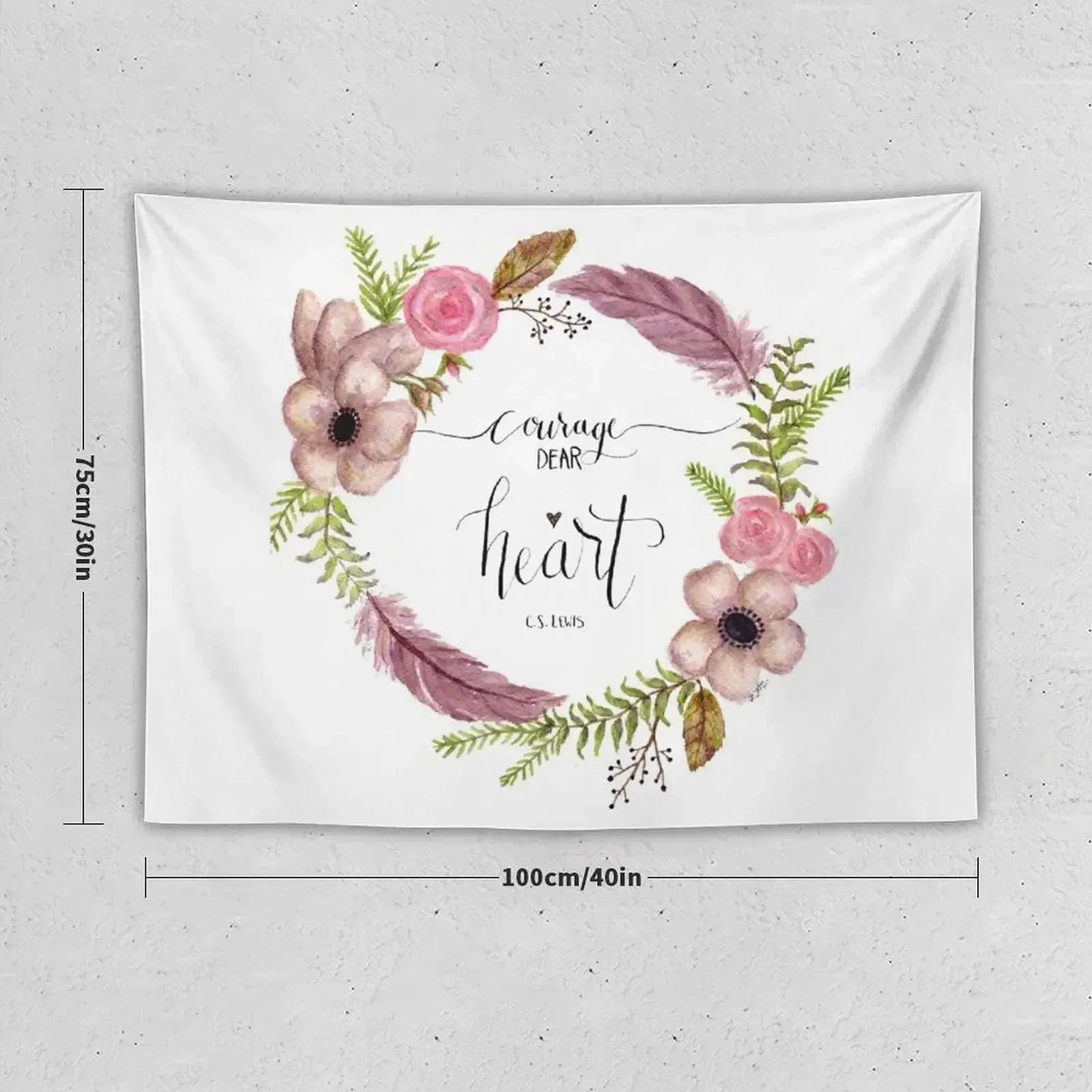 Courage Dear Heart C.S. Lewis Quote Tapestry Aesthetic Room Decorations Aesthetic Room Decor Korean Tapestry