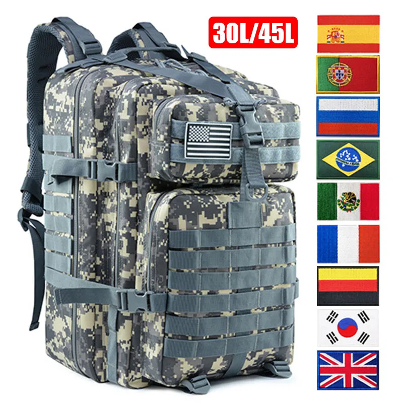 Outdoor portátil MOLLE 3P Tactical Travel Bag, Montanhismo Pack, 30L, 50L