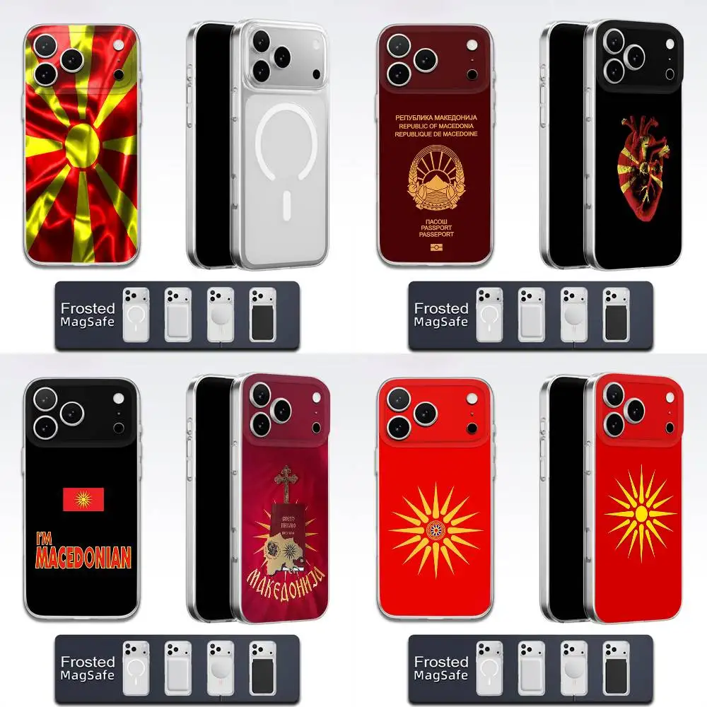 

Macedonia Falg Passport Phone Case For iPhone 17,16,15,14,13,12,11,Pro,Max,Plus,E,Air,Mini Magsafe Transparent