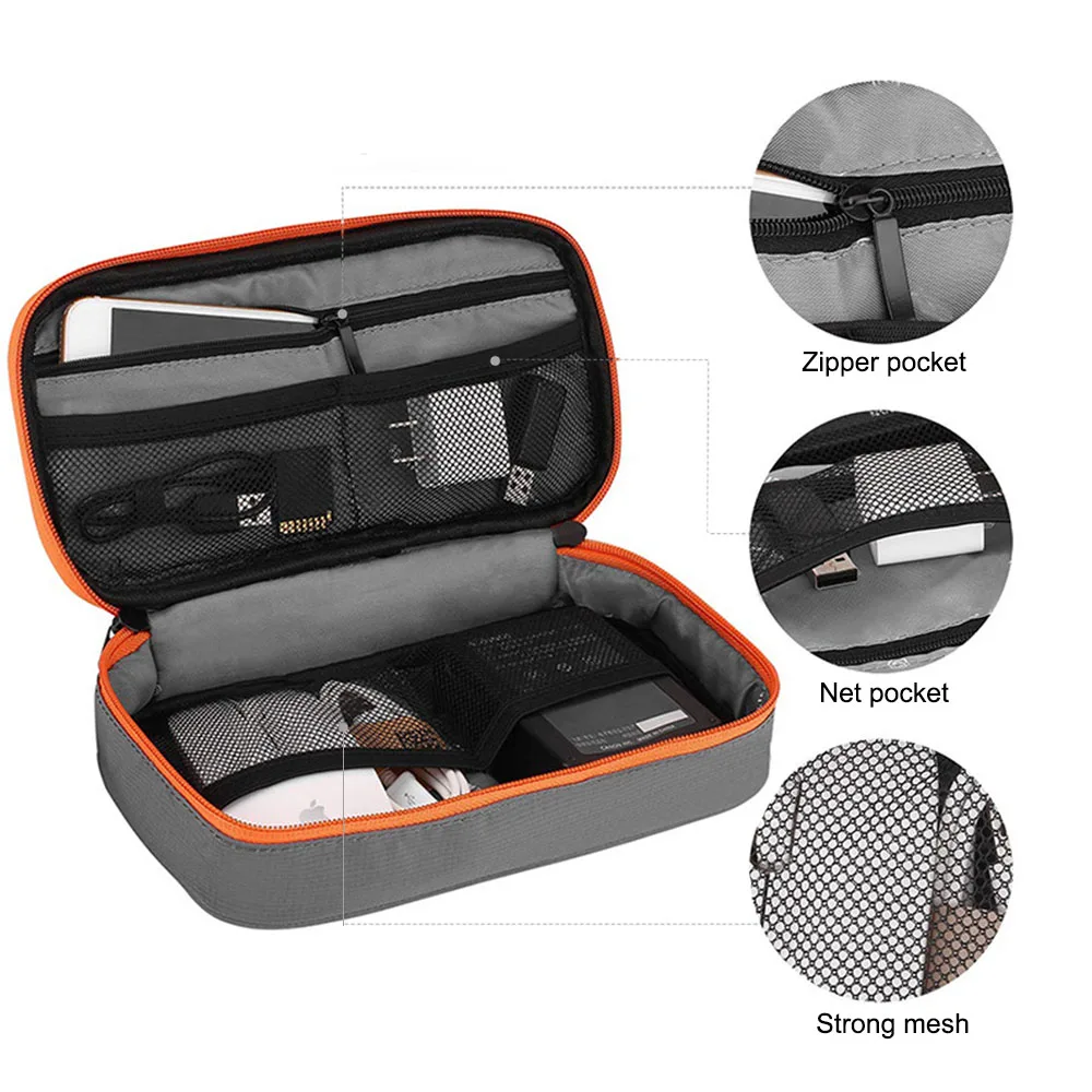 Data cable storage bag, electronic accessory storage bag, office supplies organization bag