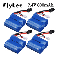 7.4v 600mAh Li-ion battery for H100 H102 H106 18350 7.4v Battery for JJRC S1 S2 S3 S4 S5 High Speed RC boat 1Pcs to 5Pcs