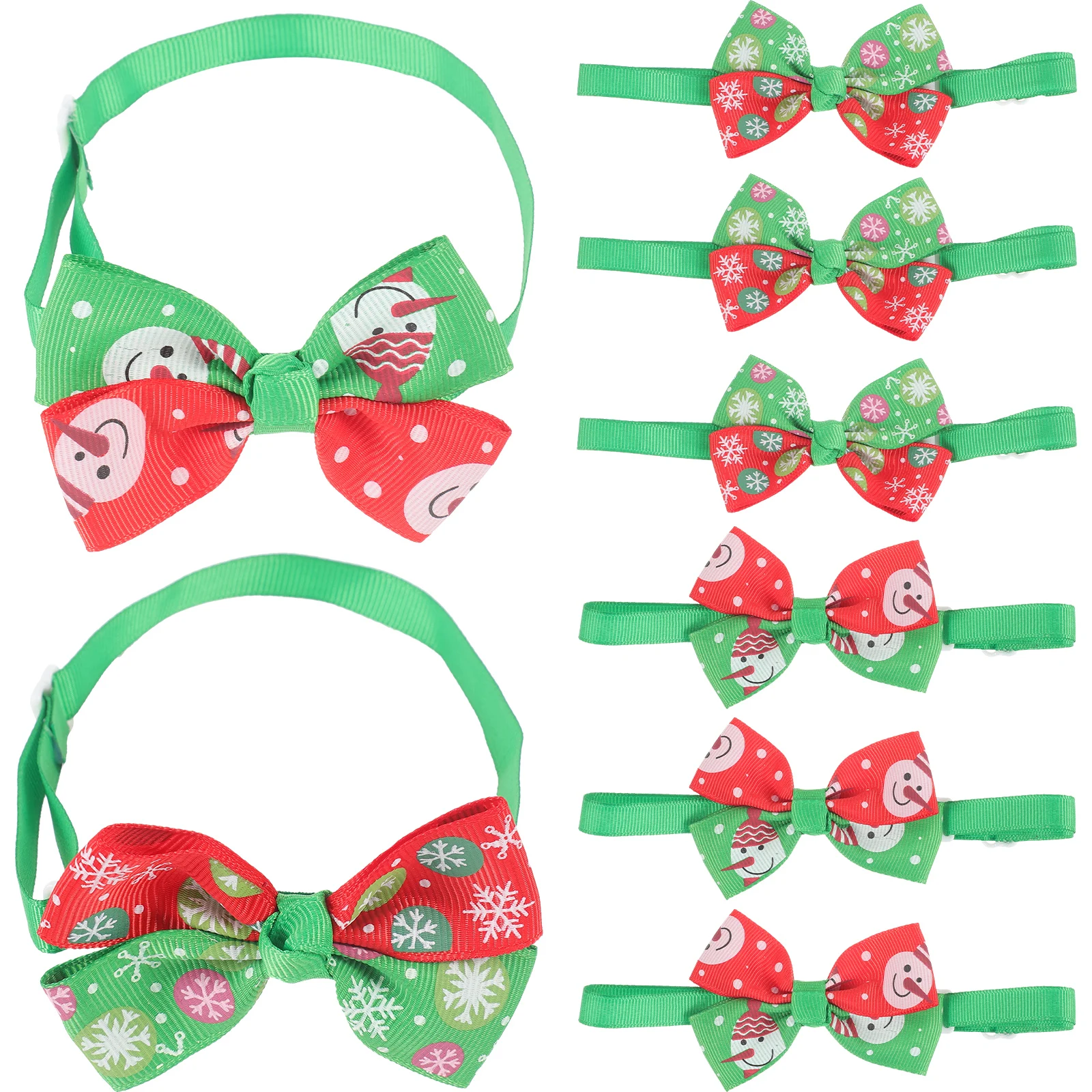 

8pcs Adjustable Pet Collar Christmas Bow Tie Cat Dog Costume Accessories BT135 Length Customizable Lightweight Fabric Pet