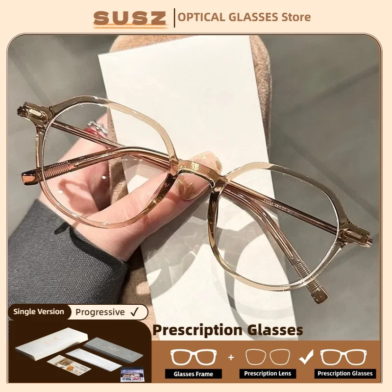 

SUSZ Simple Ultralight TR90 Cat Eye Myopia Prescription Glasses Women Photochromic Optical Anti Blue Light Progressive Eyeware