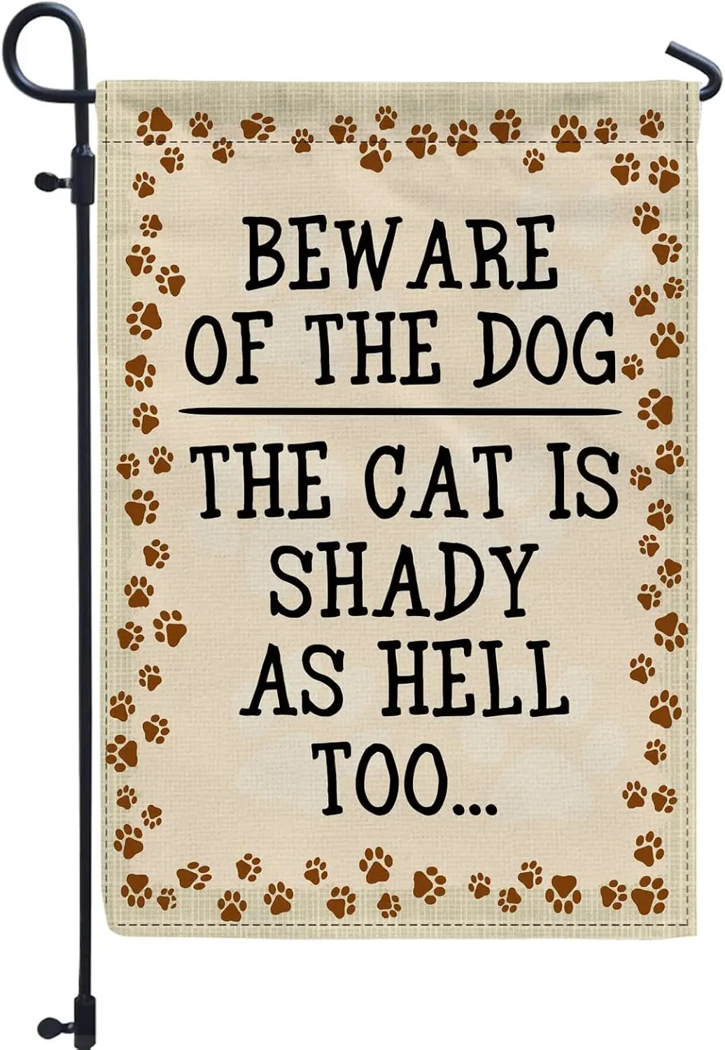 Beware of Dog the Cat is Shady As Hell Too Autumn Flags for Outside Farmhouse Garden Flags for Outside, Christmas Flags for Gard