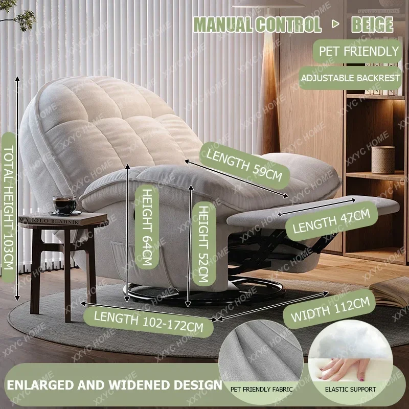 A  Living Room Furniture Push Back Recliner Sofa Chair Adjustable Fabric Reclining Sofas