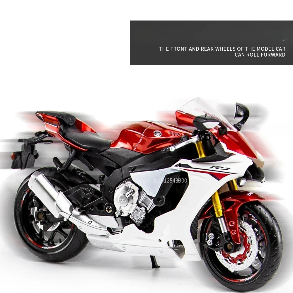 1/12 Yamaha YZF-R1 Scale Toy Motorcycle Model Alloy Diecast Nose Steering Linkage Scale Down Motorcycle Model Toy Collectibles