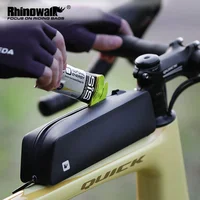 Rhinowalk-bolsa para tubo superior de bicicleta, funda impermeable con perno montado y correa aerodinámica de arrastre bajo para triatlón, grava, bicicleta de montaña y carretera