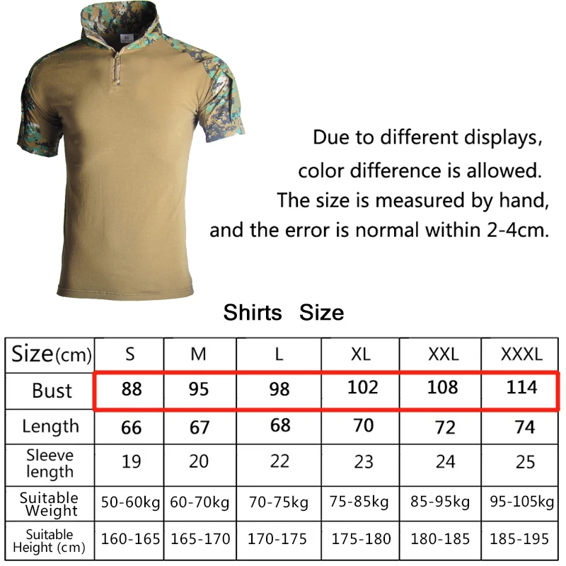 HAN WILD Camo Shirt Taktisches T-Shirt Herren Outdoor Kurzarm Froschanzug Kampf T-Shirt Sommer Camping T-Shirt Herren Große Größe