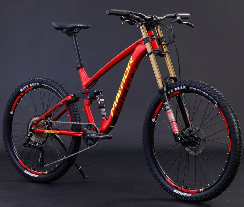 

11 speed 27.5 inches downhill mountain bike aluminum alloy soft tail oil brake shock absorption mountain bike