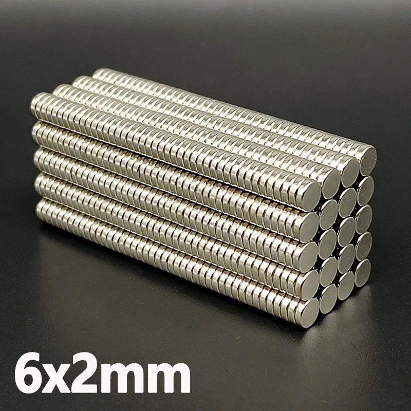 6x2 6x3 6x4 6x5mm Magnet N35 NdfeB Permanent Magnetic Imanes 6mm Accessory 50-500pcs Round Shape Neodymium Magnet Office Craft